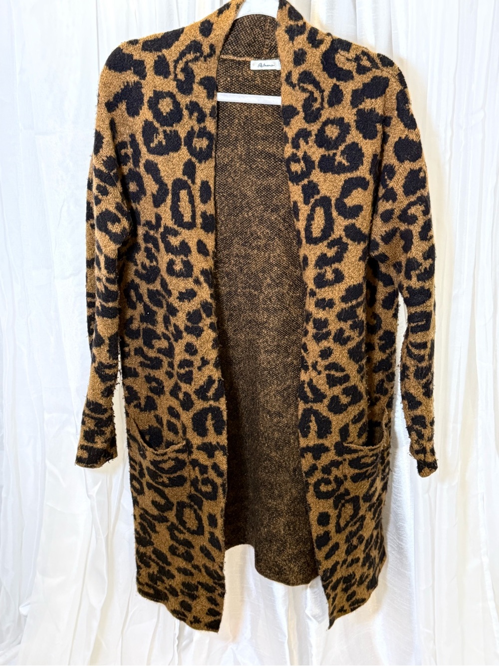 Reitmans Leopard Print Open-Front Cardigan - Brown & Black